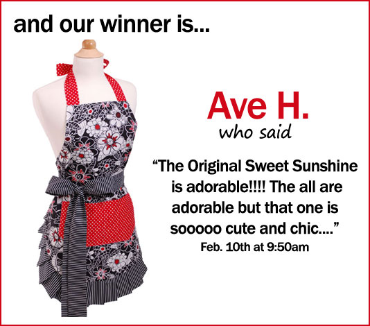 Flirty Apron Giveaway Winner