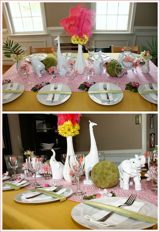 Modern Safari Shower in Pink and Yellow