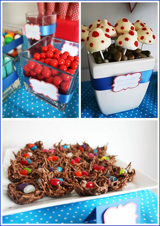 Woodland Birthday Party in Red, Blue & Aqua