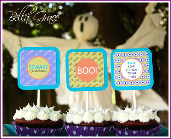 Halloween Cupcake Toppers and Favor Tags