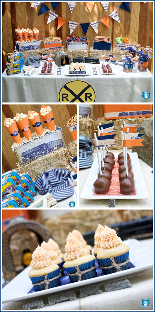 Train Birthday Party in Blue & Orange