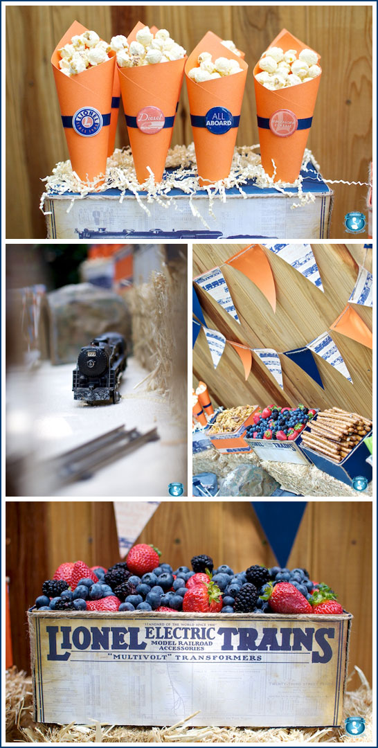 Train Birthday Party in Blue & Orange