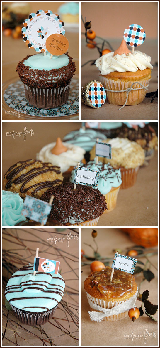 Thanksgiving Cupcake Toppers