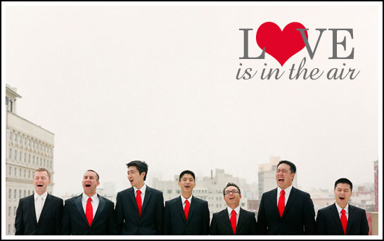 Modern Black & Red Valentine's Wedding