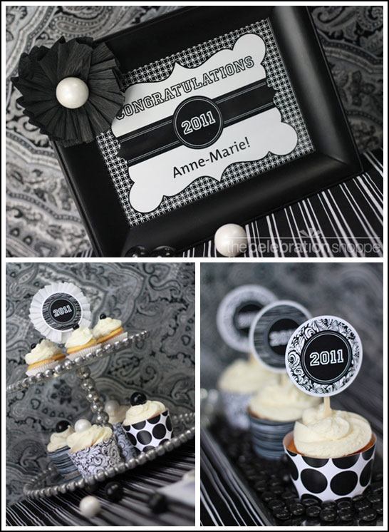 Black & White Graduation Party Supplies Black & White Graduation Party Supplies