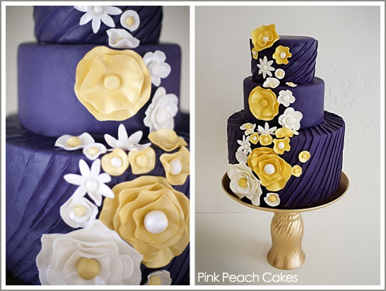 Purple & Yellow Wedding Cake Purple & Yellow Wedding Cake