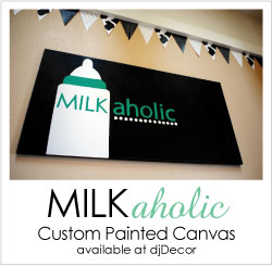 Shop the Milkaholic Baby Shower, Custom Painted Canvas