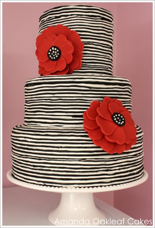 Modern Striped Wedding Cake by Amanda Oakleaf Cakes
