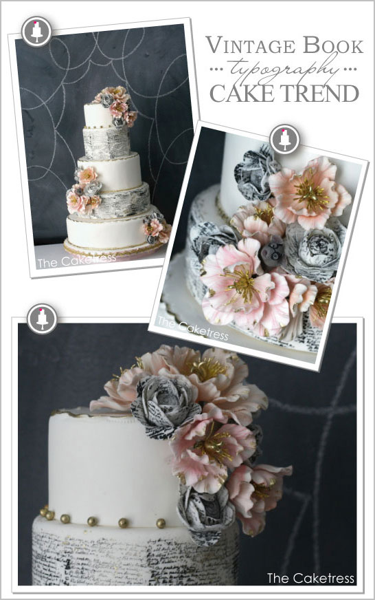 Vintage Book Typography Cake Trend