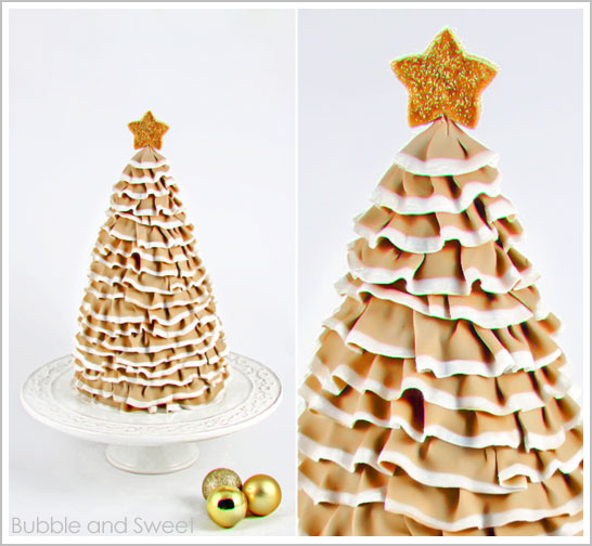 Ruffle Christmas Tree Cake