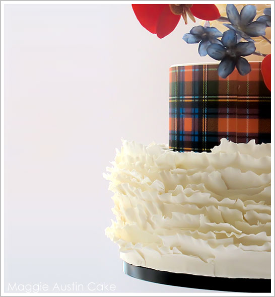 Ruffles and Plaid Christmas Cake by Maggie Austin