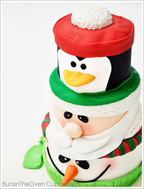 Santa, Penguin, Snowman Cake Santa, Penguin, Snowman Cake