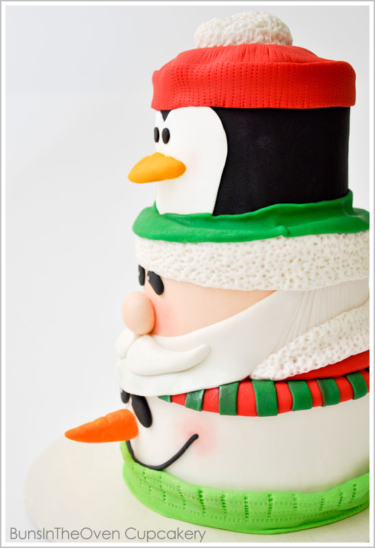 Santa, Penguin, Snowman Cake Santa, Penguin, Snowman Cake
