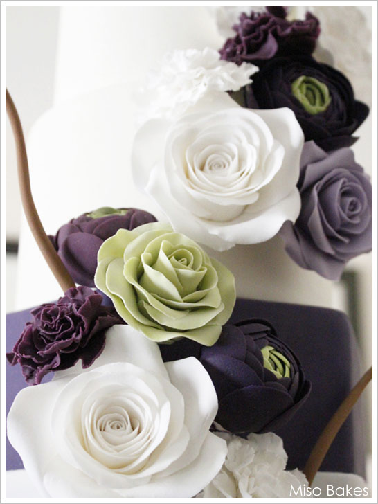 Modern Sugar Flower Wedding Cake Modern Sugar Flower Wedding Cake