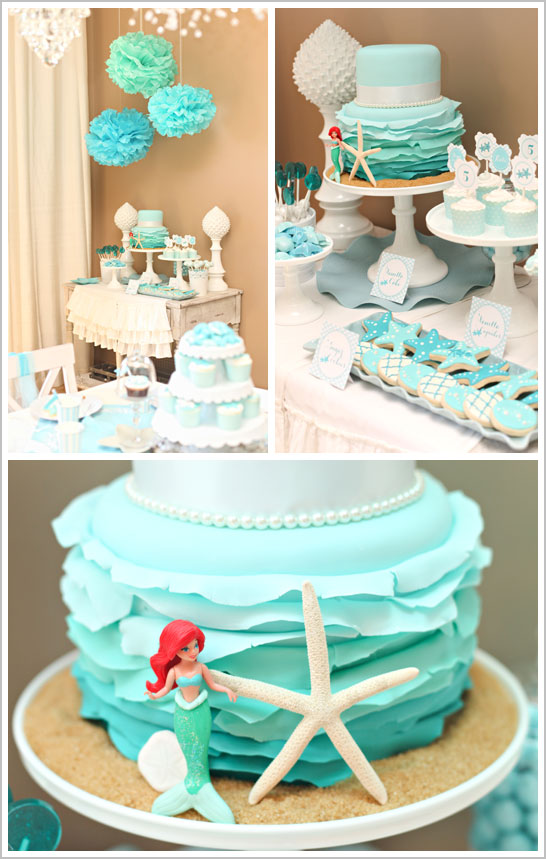 Elegant Ruffle & Ombre Mermaid Cake