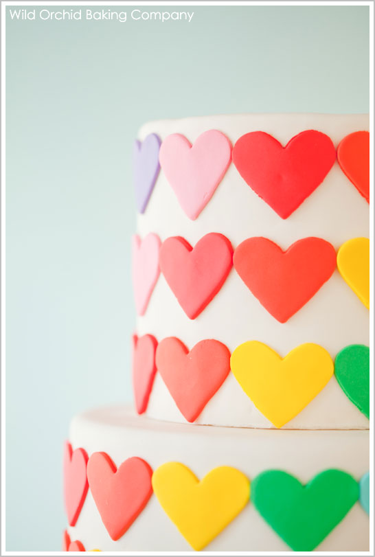 Rainbow Heart Cake