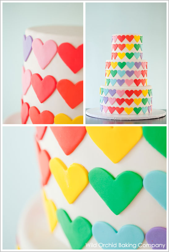 Rainbow Heart Cake